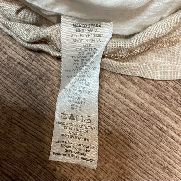 Naked Zebra Shorts Romper Linen Blend Black and Tank Size Small - Picture 4 of 4